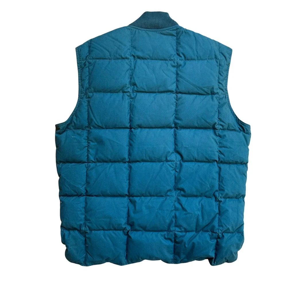 Vintage Eddie Bauer Downlight Goose Down Vest Teal Blue Mens M Quilted Puffer